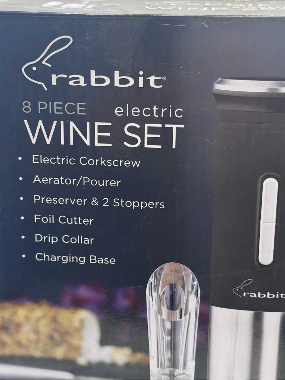 Rabbit 8 Piece Electric Wine Set, New In Box (Box has been opened but not used)